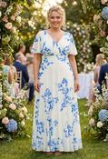 Isabelle Curve+ Float Sleeve Maxi Dress - Cream / 26 image