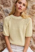 Short Sleeve Chunky knit Jumper - Yellow / M image