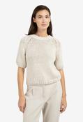 Short Sleeve Chunky knit Jumper - Beige / XL image