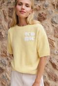 Knitted short sleeve Jumper - Yellow / L