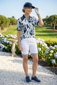 Cleo S Printed Polo Shirt - Navy Mix / 44