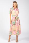 Mosaic Print Shirt Dress - Pink Mix / 8 image