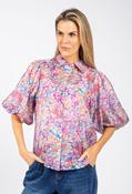 Floral Balloon Sleeve Blouse - Pink / 8 image