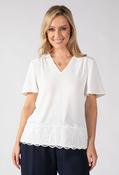 Tisha Lace Trim Blouse - Off White / 12 image