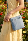 Woven Front Crossbody Bag - Blue / F/S image