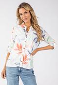 Textured Leaf Print Blouse - White / 16 image