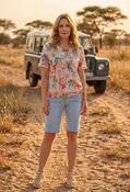 Sol Palm Print Fine Knit Top - Khaki Mix / 18 image