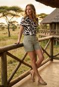 Zebra Print Knit Top - Chocolate / 12 image