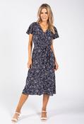 Faux Wrap Floral Midi Dress - Navy Mix / 18 image