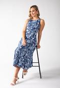 Sleeveless Floral Midi Dress - Blue / 14 image