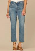 “Ab”solution® High Rise Fray Hem Slim Straight Jean - Denim / 12 image