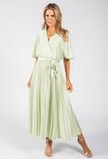 Plisse Pleated Wrap Midi Dress - Mint / 14 image