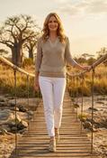Crochet Knit Polo Top - Beige/Gold / 16 image