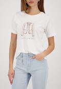 Printed Short Sleeve Top - Cream / 44 image