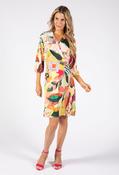 Sunny Abstract Print Wrap Dress - Red / 18