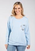 Love Heart Detail Jumper - Blue / F/S