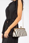 Striped Canvas Clutch Bag - Black / F/S