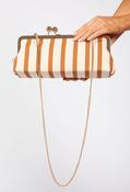 Striped Canvas Clutch Bag - Tan / F/S image