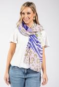 Leo and Zebra Print Scarf - Purple / F/S image