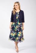 2 Piece Floral Midi Dress - Navy Multi / M image