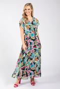 Plisse Pleated Wrap Midi Dress - Navy Multi / 14 image