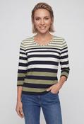 Striped Round Neck Top - Sage Mix / 36 image