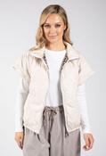 Leopard Lined Quilted Gilet - Beige / F/S image