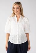 Flora Broderie Anglaise Blouse - White / 12