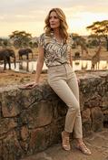 Nairobi Zebra Print Fine Knit Top - Khaki Mix / 14 image