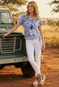 Dreams Zebra Fine Knit Top - Blue Mix / 16 image