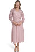 2 Piece Floral Midi Dress - Pink / 10 image