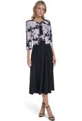 2 Piece Floral Midi Dress - Black/Cream / 10 image