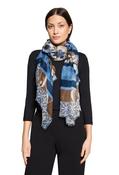 Abstract Print Scarf - Blue/Beige / One image