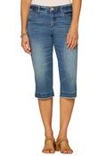 “Ab”solution® Mid-Rise Fray Hem Skimmer Jeans - Dark Denim / 12 image