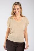 Lurex Knit Short Sleeve Top - Gold / F/S image