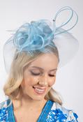 Feather &amp; Diamante Detail Fascinator - Baby Blue / One image