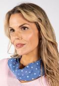 Polka Dot Magnetic Scarf - Denim / F/S