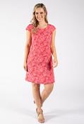 Floral Print Linen Dress - Red Mix / 14 image