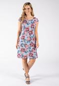 Floral Print Linen Dress - Blue Mix / 12 image