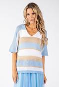 Striped Lurex Knit Jumper - Blue / F/S