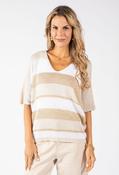Striped Lurex Knit Jumper - Beige / F/S image