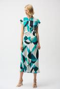 Abstract Boat-neck Midi Dress - Green / 18 image
