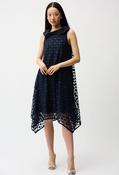 Knee-length Polka Dot Dress - Navy / 18