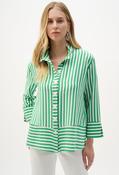 Stripe Print Straight Shirt - Green / 10