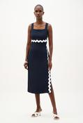 Midi A-line Dress - Navy / 8