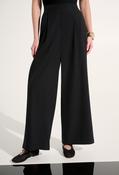 Pull-on Wide Leg Trousers - Black / S