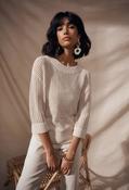 Open Stitch Sweater - Beige / L image