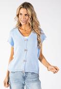 Gold Button Knitted Vest - Blue / F/S image