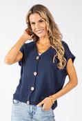 Gold Button Knitted Vest - Navy / F/S image
