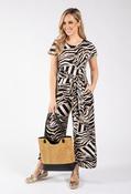 Zebra Print Jumpsuit - Black/Taupe / L image